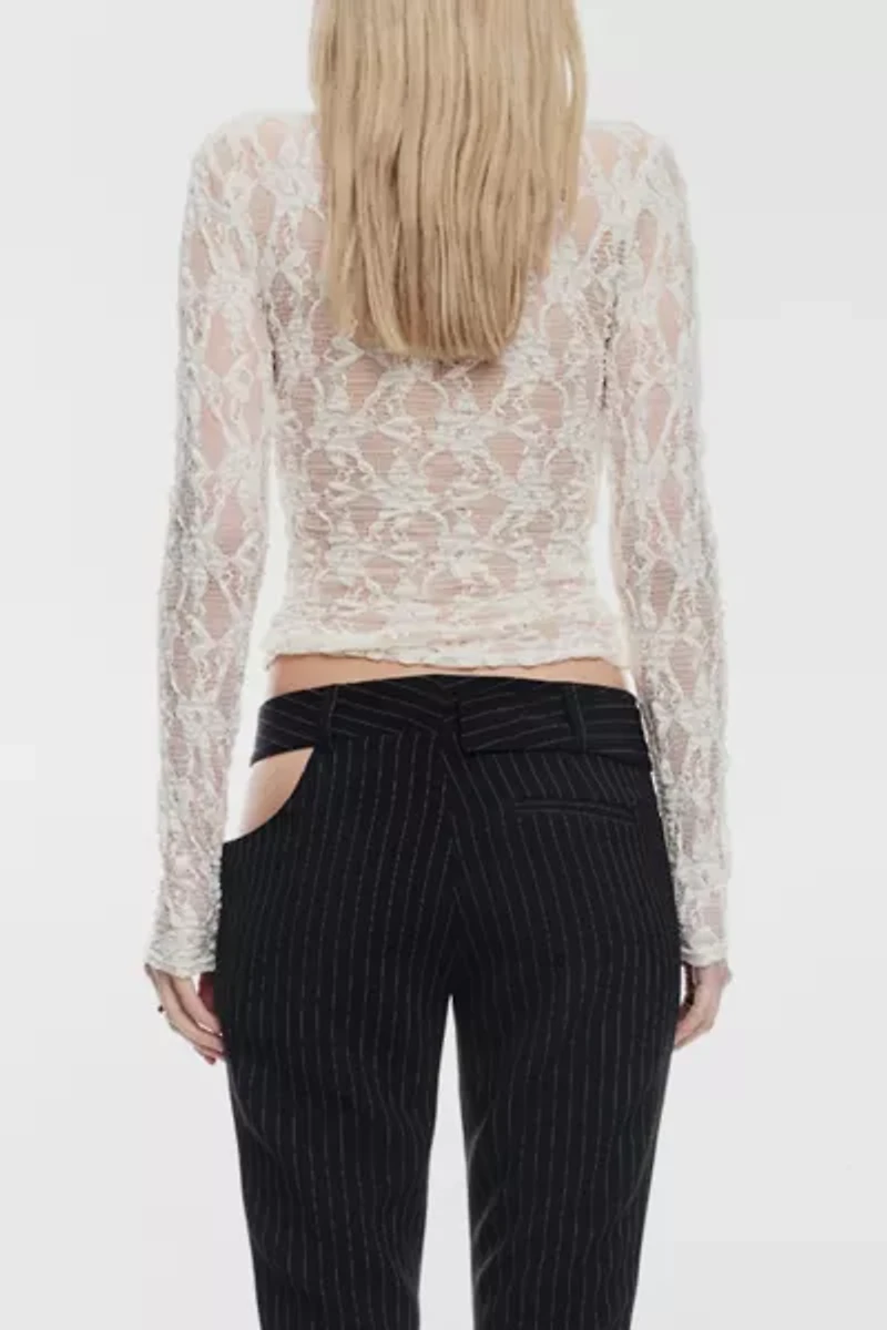 Lioness Poppy Sheer Lace Long Sleeve Top