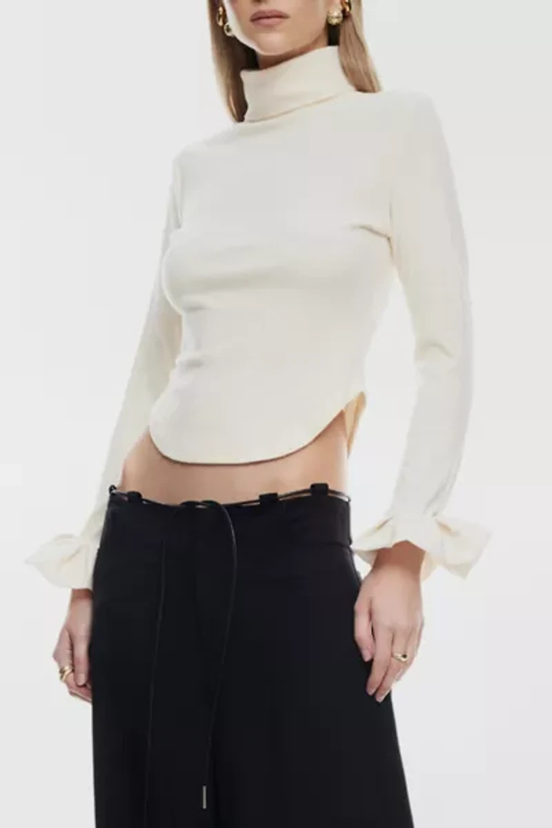 Lioness Belle Turtleneck Ruffle Long Sleeve Top
