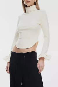 Lioness Belle Turtleneck Ruffle Long Sleeve Top
