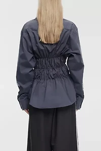 Lioness Chloe Ruched Long Sleeve Button-Down Shirt