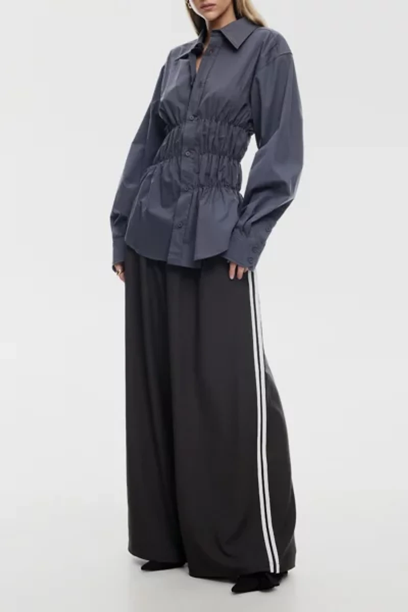 Lioness Chloe Ruched Long Sleeve Button-Down Shirt