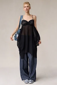 Out From Under Lost Time Sheer Asymmetric Hanky Hem Slip
