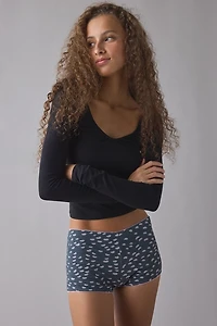 Motel Kichi Lips Print Low-Rise Micro Short