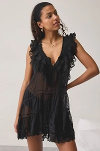 Out From Under Wildflower Sheer Lace Trim Sleep Dress