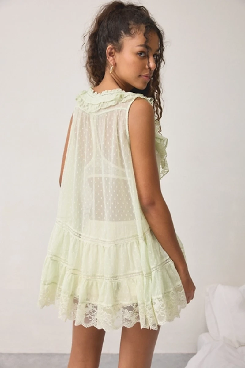Out From Under Wildflower Sheer Lace Trim Sleep Dress