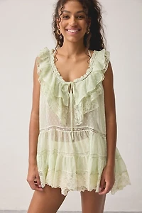 Out From Under Wildflower Sheer Lace Trim Sleep Dress
