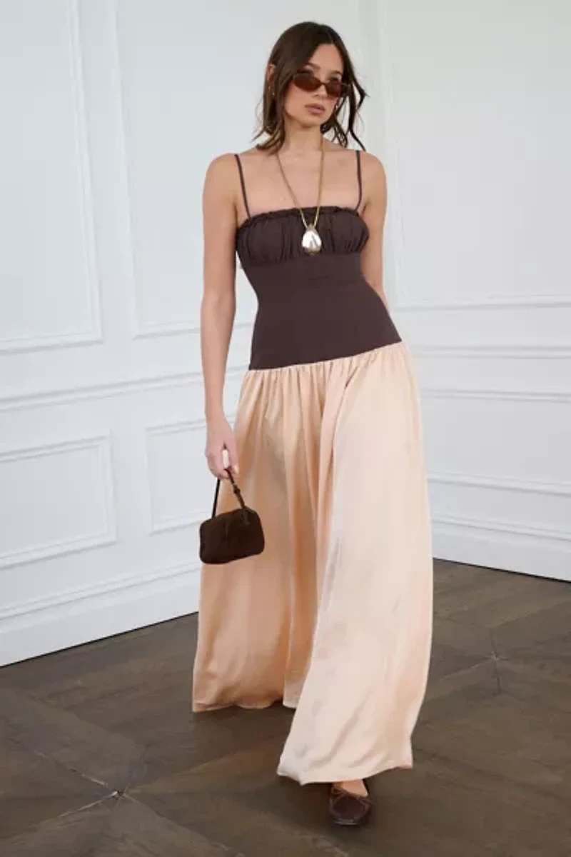 WeWoreWhat Ruffle Drop Waist Maxi Dress