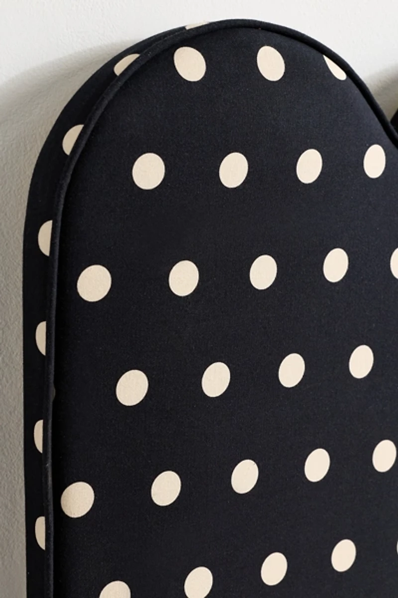 Jolie Scalloped Polka Dot Upholstered Floating Headboard