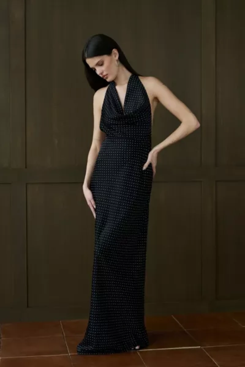 WeWoreWhat Cowl Halter Maxi Dress