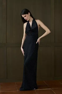 WeWoreWhat Cowl Halter Maxi Dress