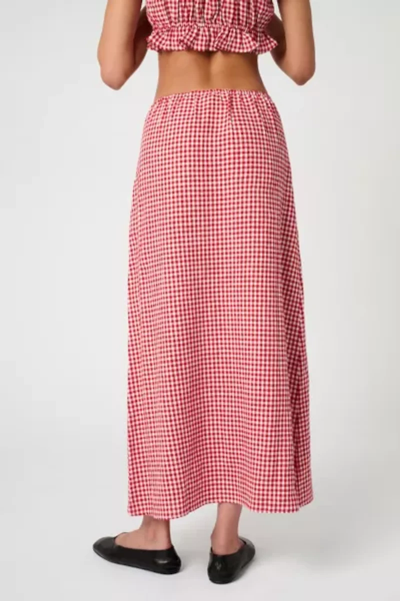 WeWoreWhat Tie Waist Gingham Maxi Skirt