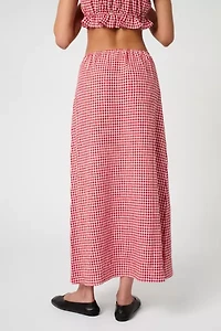 WeWoreWhat Tie Waist Gingham Maxi Skirt