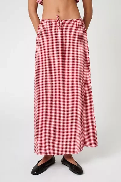 WeWoreWhat Tie Waist Gingham Maxi Skirt