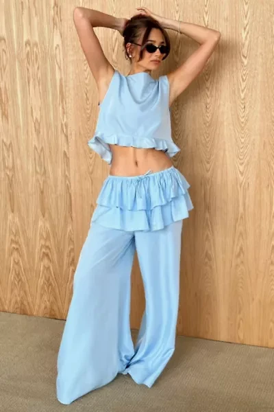 WeWoreWhat Ruffle Waist Flare Pant