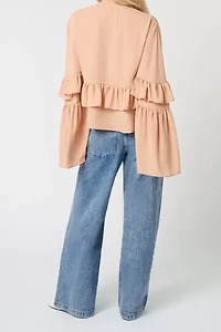 WeWoreWhat Ruffle Tie Front Top