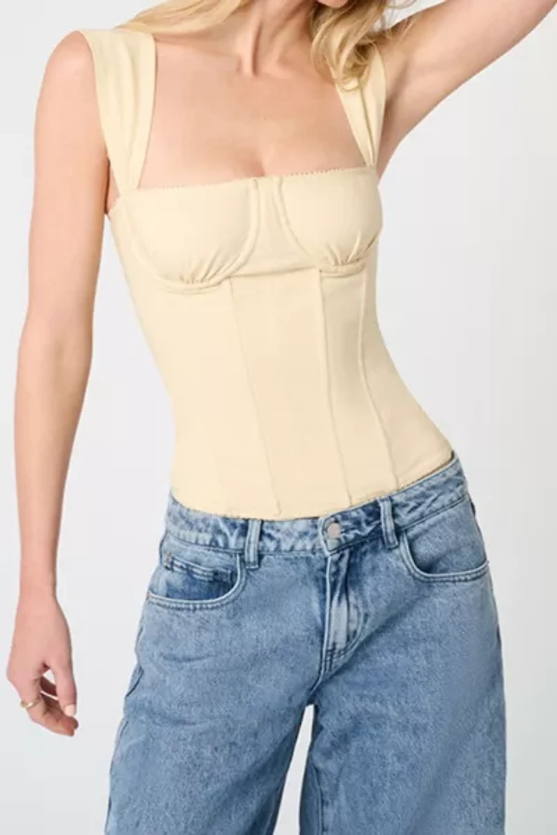 WeWoreWhat Ruched Corset Top