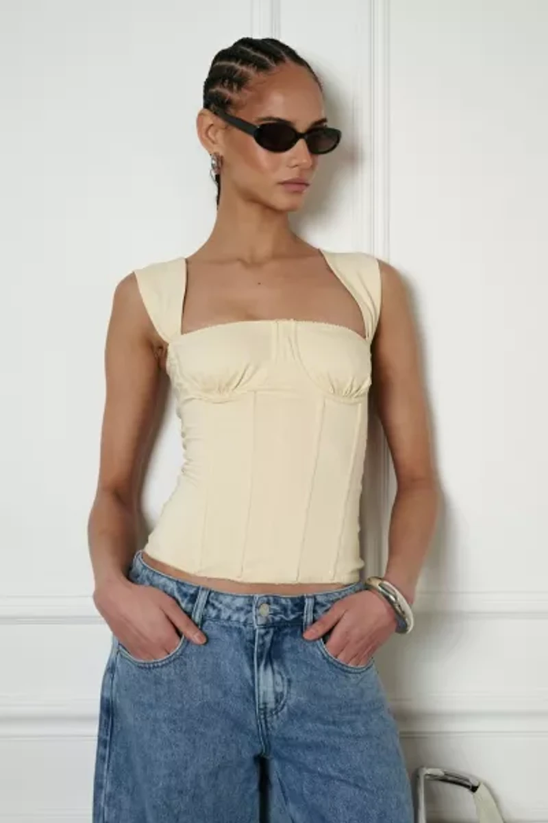 WeWoreWhat Ruched Corset Top