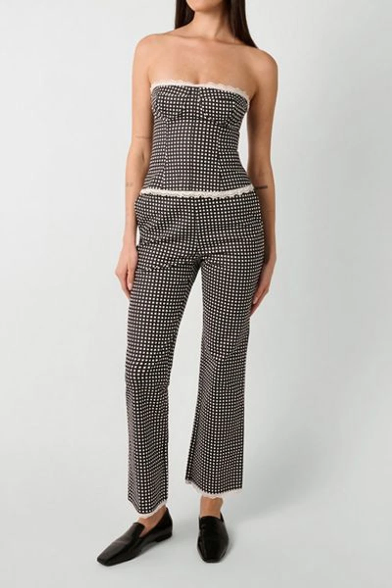 WeWoreWhat Strapless Gingham Corset Top
