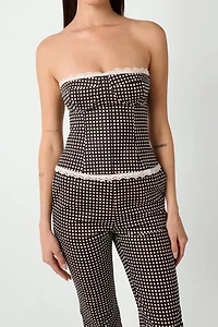 WeWoreWhat Strapless Gingham Corset Top