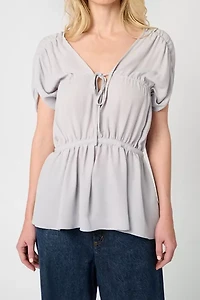 WeWoreWhat Ruched Chiffon Top