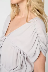 WeWoreWhat Ruched Chiffon Top