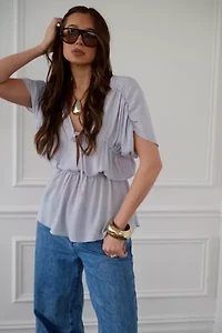 WeWoreWhat Ruched Chiffon Top