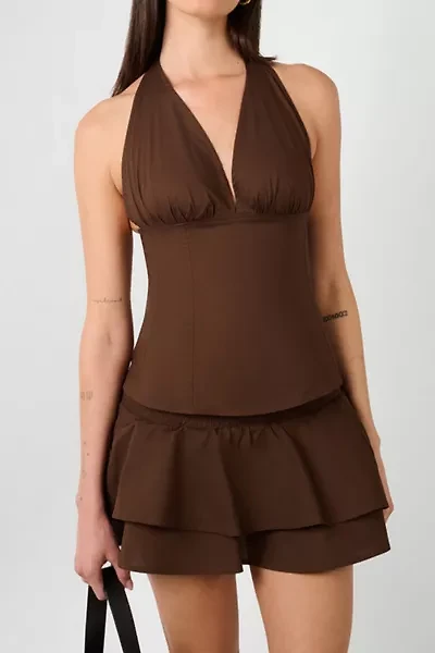 WeWoreWhat Halter Neck Corset Top