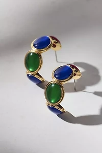 Garland Stone-Inset Hoop Earring