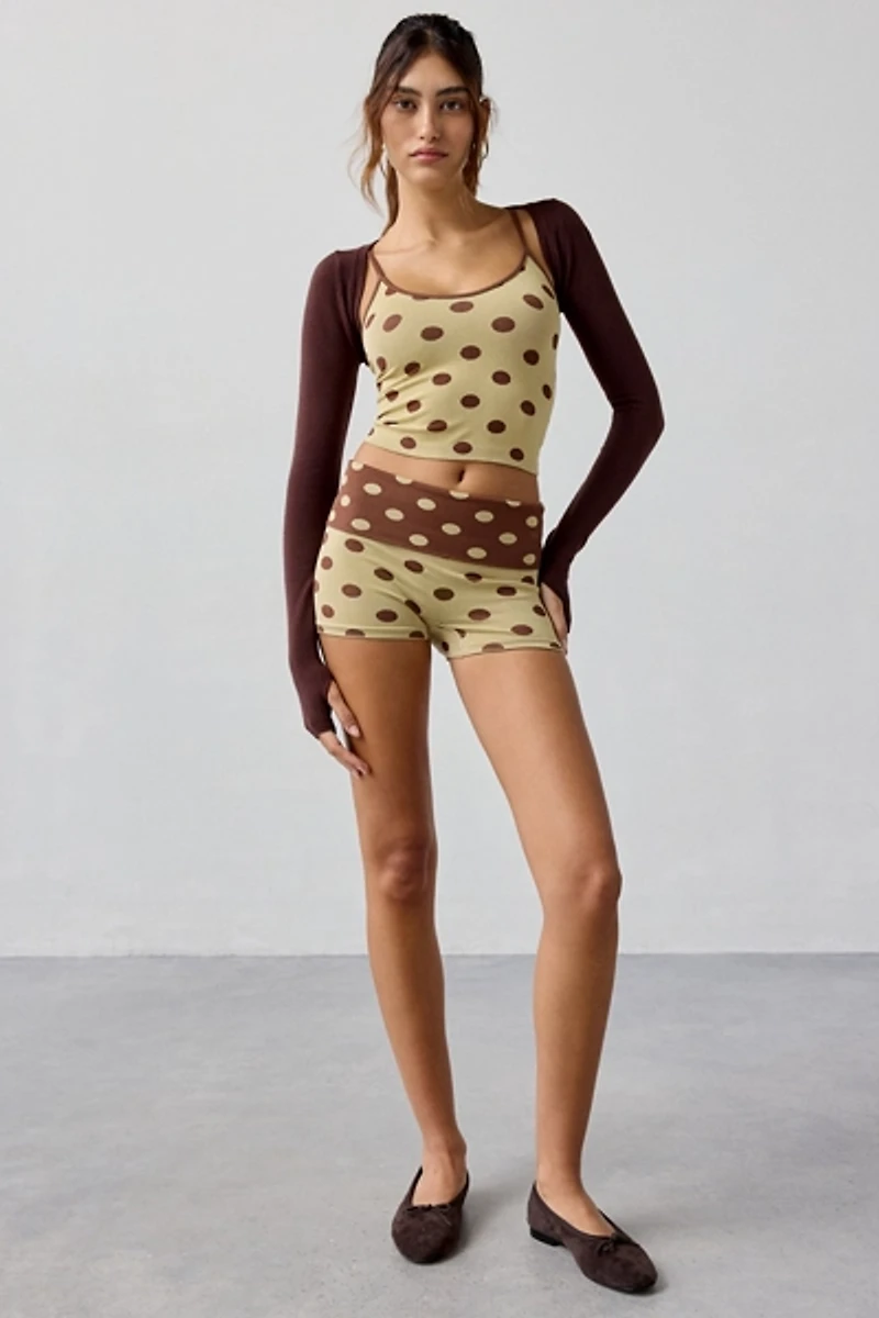Out From Under Polka Dot Seamless Knit Cami + Micro Short 2-Piece Set