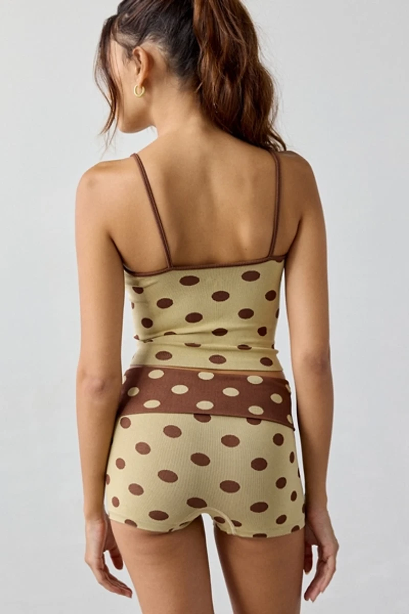 Out From Under Polka Dot Seamless Knit Cami + Micro Short 2-Piece Set