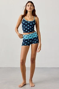 Out From Under Polka Dot Seamless Knit Cami + Micro Short 2-Piece Set