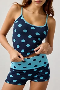 Out From Under Polka Dot Seamless Knit Cami + Micro Short 2-Piece Set