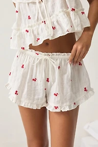 Out From Under Love Letters Ruffle Babydoll Top + Micro Short PJ Set