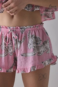 Out From Under Love Letters Ruffle Babydoll Top + Micro Shorts PJ Set