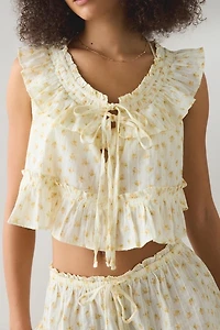 Out From Under Love Letters Ruffle Babydoll Top + Micro Shorts PJ Set