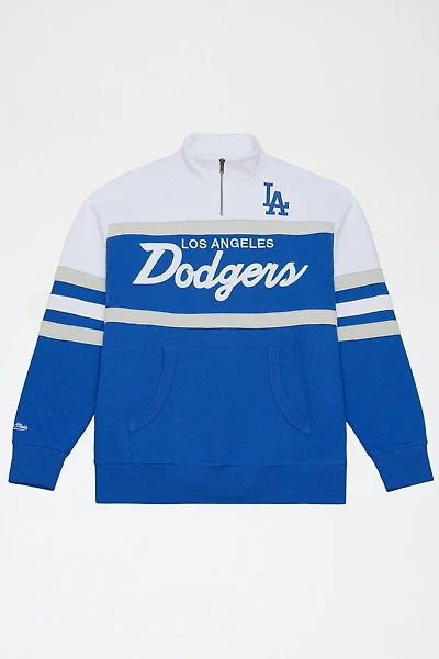 Mitchell & Ness MLB Los Angeles Dodgers Team Color Head Coach 1/4 Zip Sweatshirt