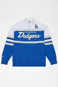 Mitchell & Ness MLB Los Angeles Dodgers Team Color Head Coach 1/4 Zip Sweatshirt