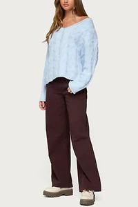 Edikted Inga Oversized Cable Knit Sweater