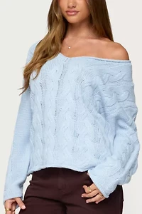 Edikted Inga Oversized Cable Knit Sweater