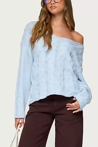 Edikted Inga Oversized Cable Knit Sweater