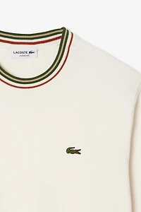 Lacoste Stripe Accent Crew Neck Sweater