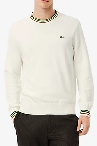 Lacoste Stripe Accent Crew Neck Sweater