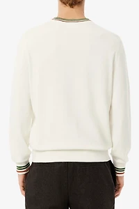 Lacoste Stripe Accent Crew Neck Sweater