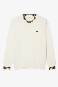 Lacoste Stripe Accent Crew Neck Sweater