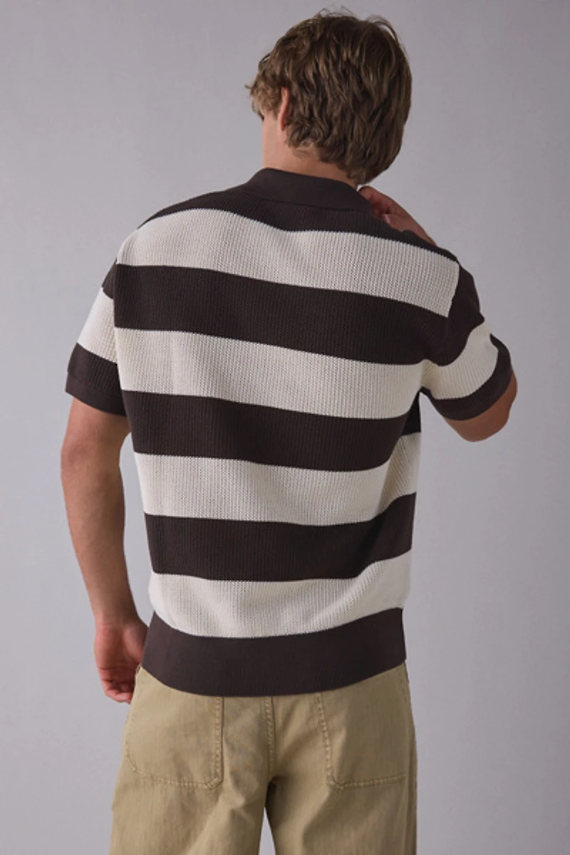 Lacoste Stripe Short Sleeve Polo Sweater