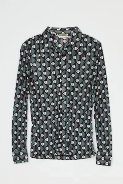 Vintage 70s Wayne Rogers Patterned Slim-Fit Button-Up