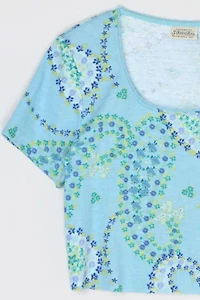 Vintage 90s Flower Printed Cropped T-Shirt