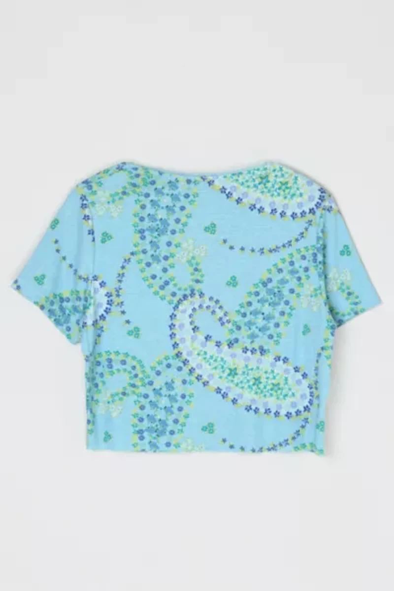 Vintage 90s Flower Printed Cropped T-Shirt
