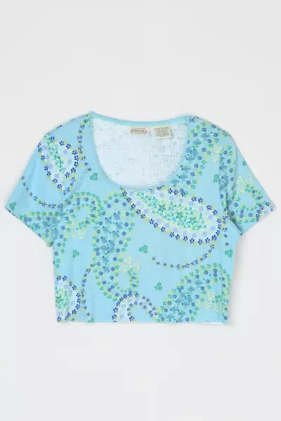 Vintage 90s Flower Printed Cropped T-Shirt