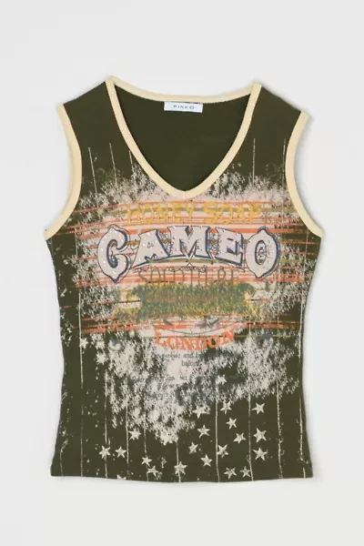 Vintage Y2k Cameo Rhinestone Graphic Tank